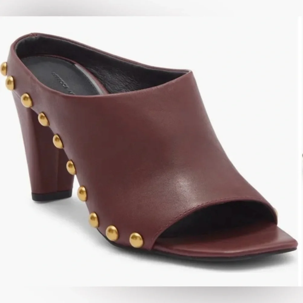 Rebecca Minkoff Milan Studded Mule Color Port/ Burgundy Sz‎ 7.5